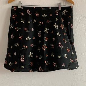 No Boundaries Black Floral Skirt